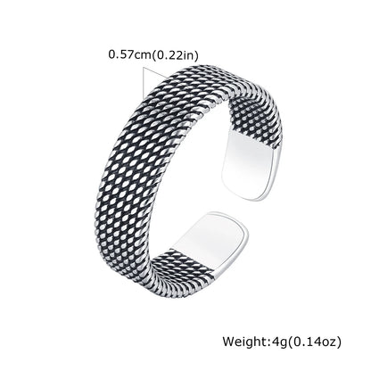 Unbound – Adjustable Open Ring with Linear Detailing