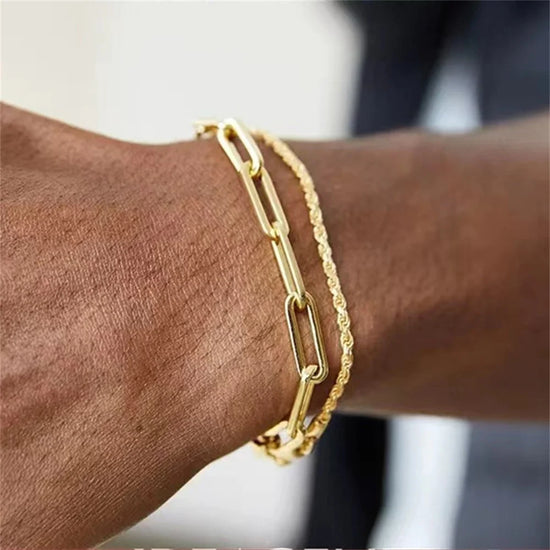 The Strand Set – Twisted Link & Chain Combo Bracelet