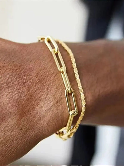 The Strand Set – Twisted Link & Chain Combo Bracelet